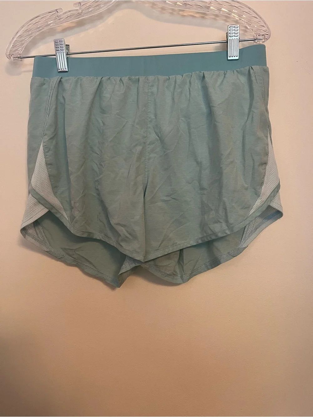 Under Armour Light Sage and White HeatGear Athletic Shorts